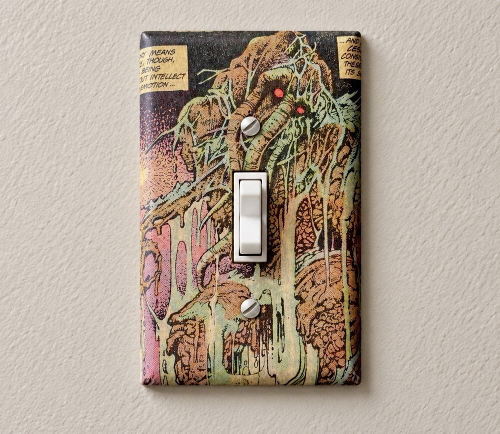 Vintage Marvel Man-Thing Comic Light Switch Plate Handmade OOAK Comic Page